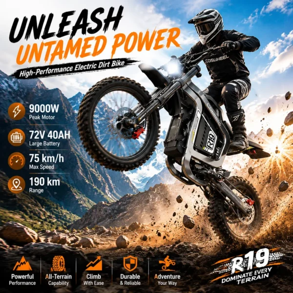 Electric Bike 72V 40AH Battery Ebike New 9000W Peak Electric Bicycle Off-road E Bike Adult Max96km/h Mountain Electric Dirt Bike