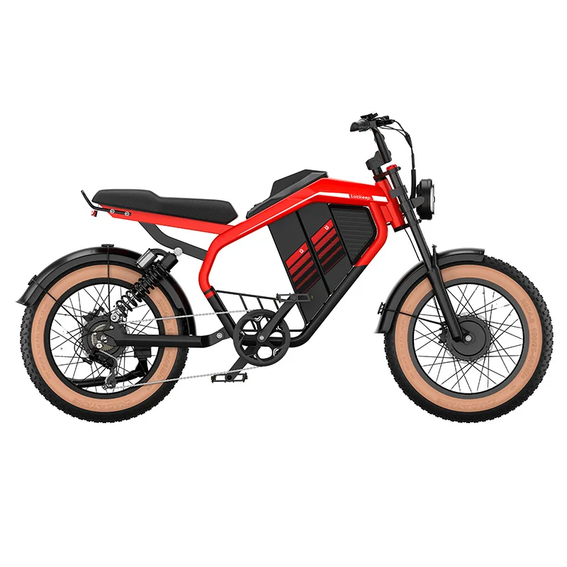 Retro Electric Motorcycle 2000W 52V 40AH Electric Motorcycle 20*40 Fat Tire Mountain Electric Bike Adult Off-Road Bicycle - Image 2