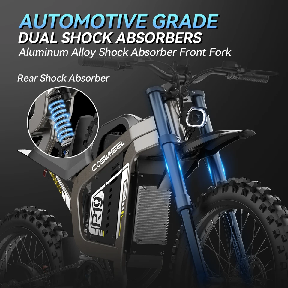 SLDBK R19 Electric Dirt Bike High Power 6000W Adult Electric Motorcycle 72V40Ah Battery Off-Road E-bike Use 85kmh Mountain EBike - Image 5