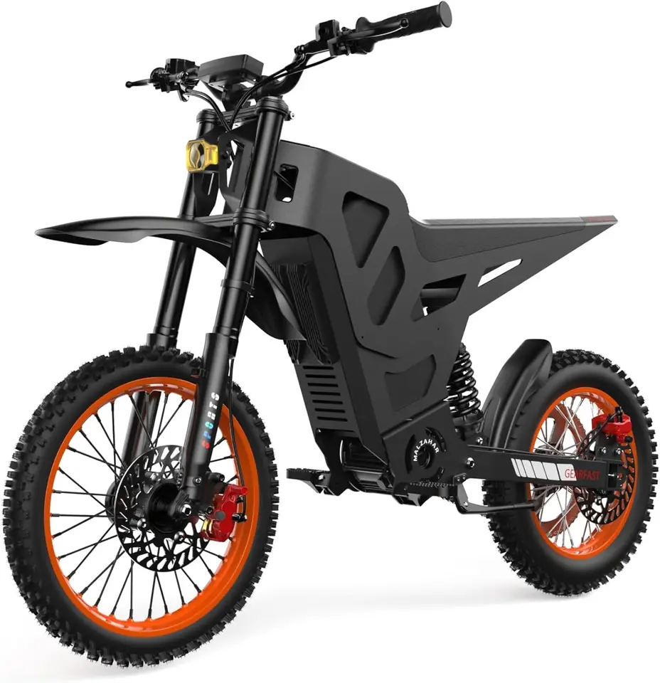 Electric Dirt Bike for Teens Adults Age 13+, 3000W Peak Ebike, 36 Mph Speed, Equipped with 48V 20.8AH Battery,14"/12" Off-Road T - Ice Fire