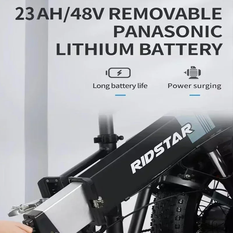 Electric Bicycle New H20 Pro Mountain 2000W 48V 23AH Powerful Dual motor Snow Electric Bike 20inch*4.0 Fat Tyre Foldable Ebike - Image 5