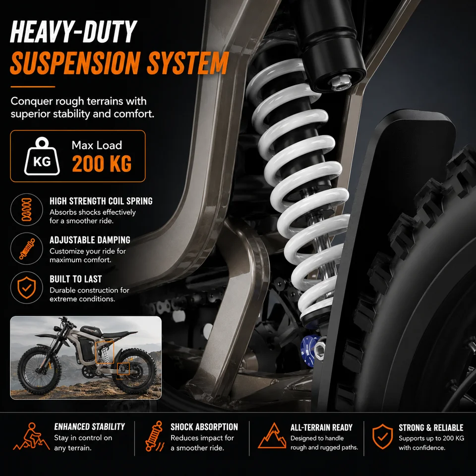 Electric Bike 72V 40AH Battery Ebike New 9000W Peak Electric Bicycle Off-road E Bike Adult Max96km/h Mountain Electric Dirt Bike - Image 4