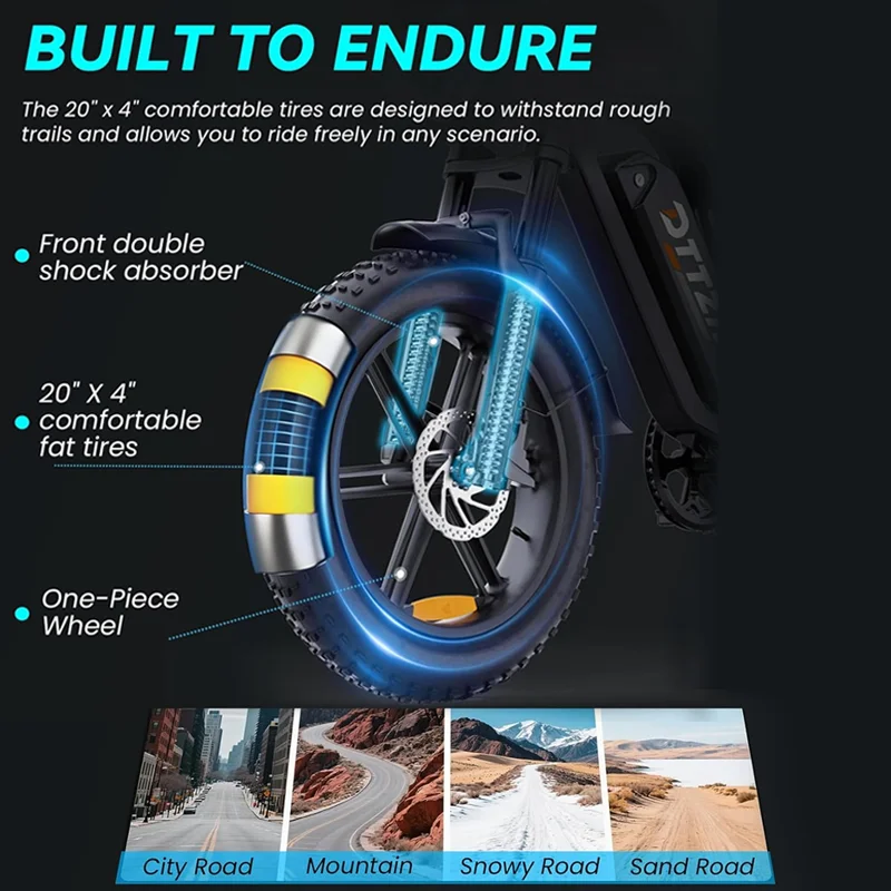 DEEPOWER adult electric bicycle F6 off-road motorcycle performance 4000W brushless motor 20-inch sand tire NFC password unlock - Image 2