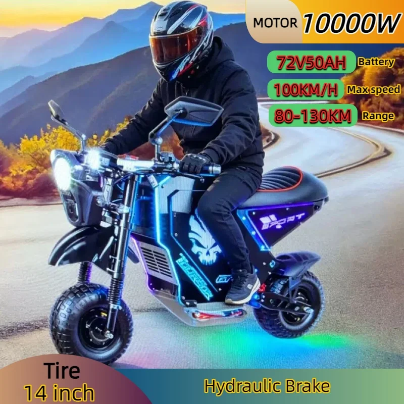 Electric off-road bike M10 10000W motor 72V50AH battery mountain e-bike high performance all-terrain riding electric motorcycle