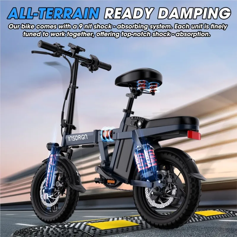 New Exclusive Multi-Shock Absorption Long Endurance Folding Electric Bicycle Lithium Battery Light and Portable - Image 2