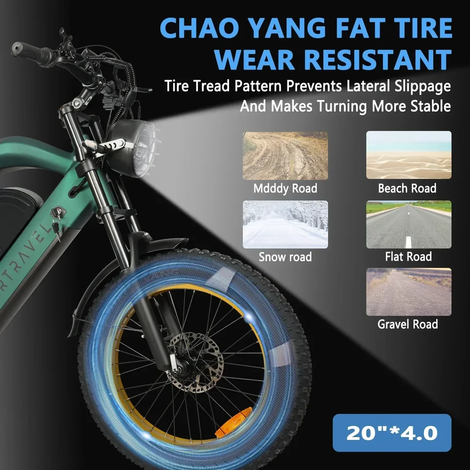 All-terrain Electric Bike 3000W Motor 52V50AH Battery 20*4.0 Tire Mountain Electricbicycle Urban E-bicycle Electric motorcycle - Image 2