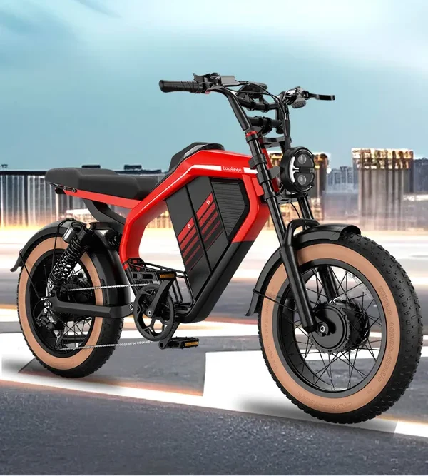 Retro Electric Motorcycle  2000W 52V 40AH Electric Motorcycle 20*40 Fat Tire Mountain Electric Bike Adult Off-Road Bicycle