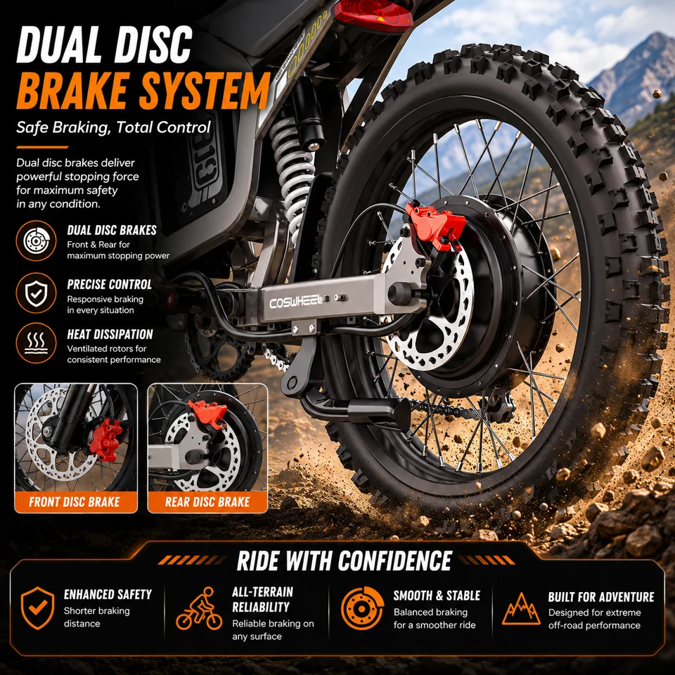 Electric Bike 72V 40AH Battery Ebike New 9000W Peak Electric Bicycle Off-road E Bike Adult Max96km/h Mountain Electric Dirt Bike - Image 5