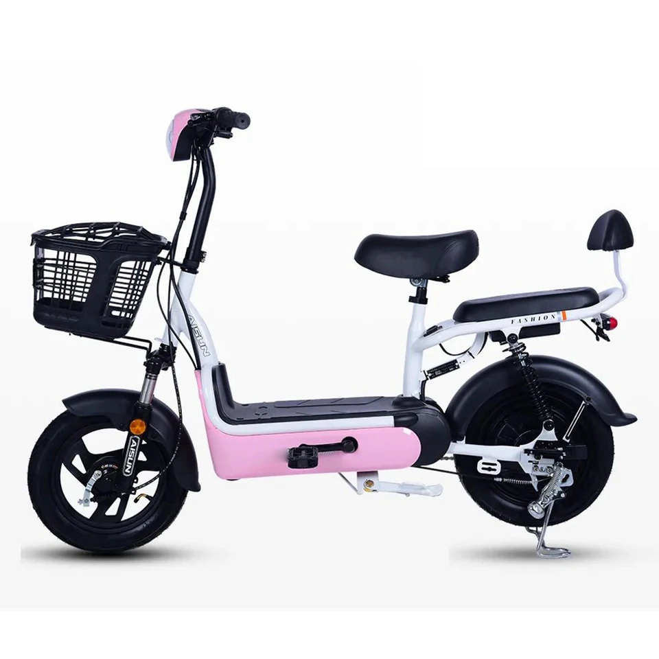 2024 Electric Bicycle 350W 48V Step Through 14 Inch Electric Cycle Electric Bike Scooter With Pedal - Image 4