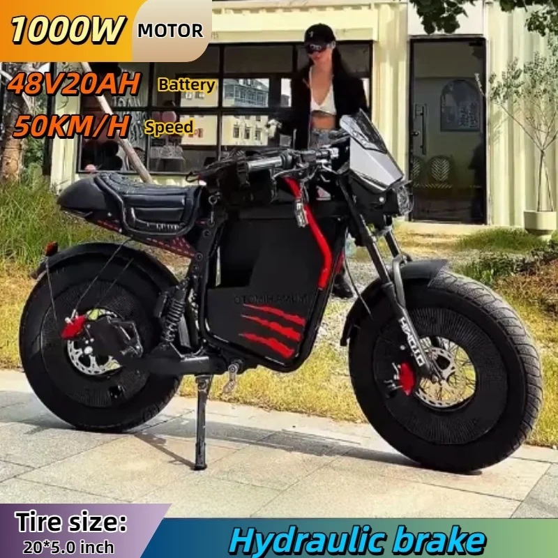 Adult electric bicycle 1000W motor 48V20AH battery mountain electric bike aluminum alloy frame 20*5.0 fat tire off-road E-bike