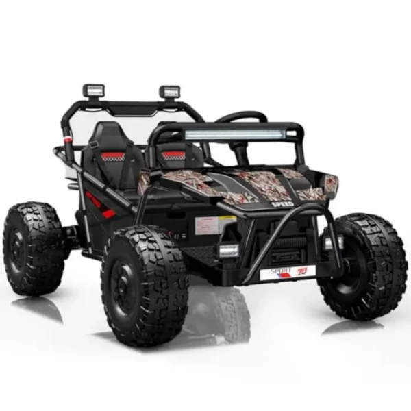 36V Ride On UTV, 2-Seater 500W Electric Car for 6+, 6 9 MPH Speed, 14" EVA Wheels, Metal Frame, Bluetooth Music, Rear Metal Sus