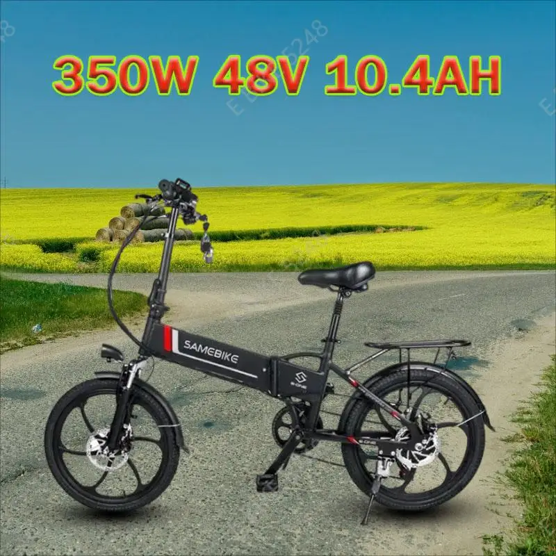 Electric Bicycle Samebike 20LVXD30-II Adults Mini Folding 350w 10.4AH Detachable Lithium Battery Motor Portable Moped E-bike