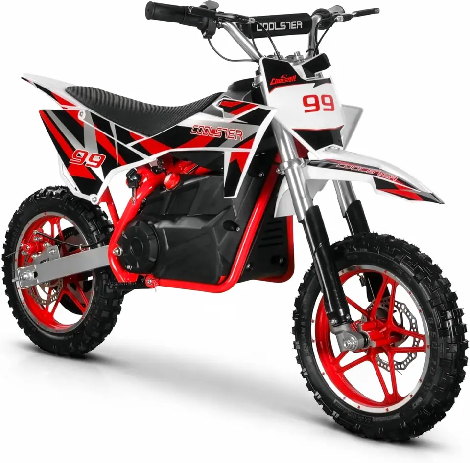 Electric Mini Dirt Bike, Red - 36v E Bikes for Teens & Adult, 500W Off Road Dirtbike Motorcycle, No Pedals Electric Bik