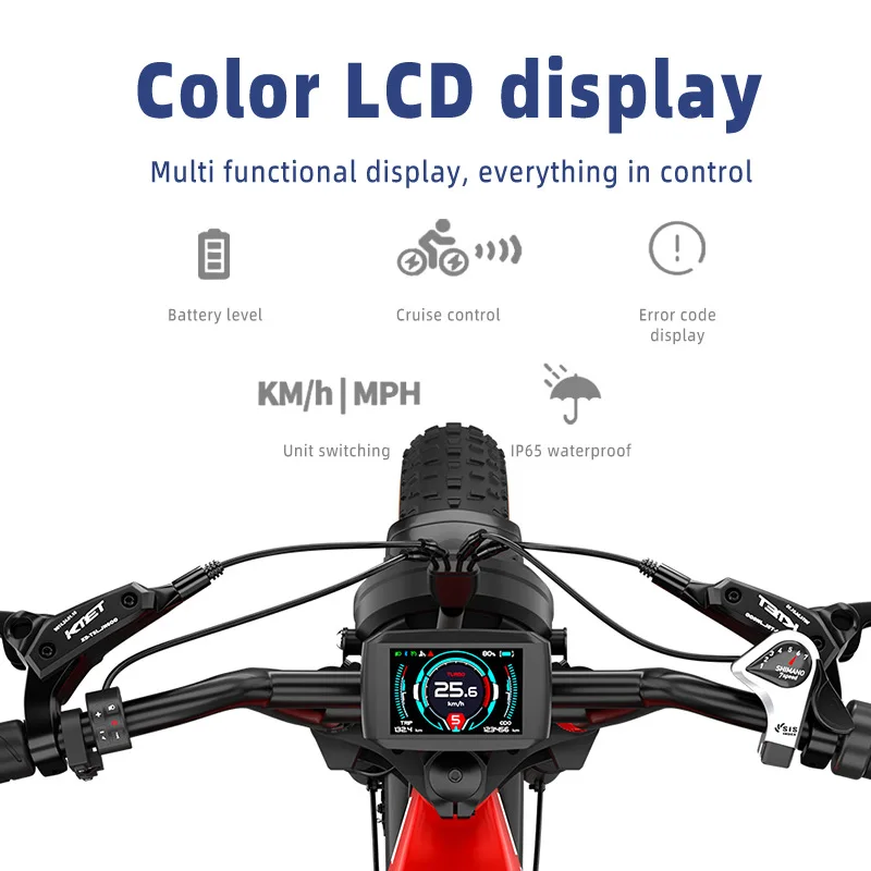 Retro Electric Motorcycle 2000W 52V 40AH Electric Motorcycle 20*40 Fat Tire Mountain Electric Bike Adult Off-Road Bicycle - Image 5