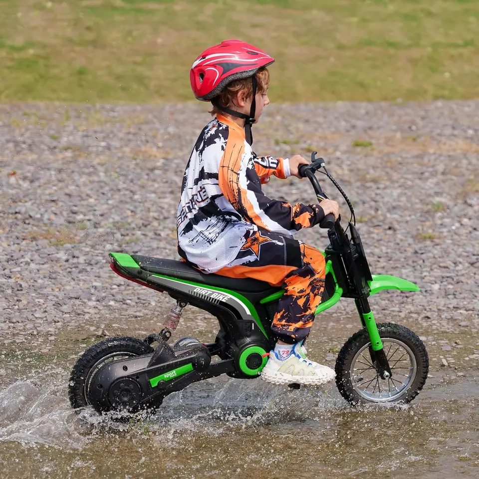Electric Dirt Bike with Twist Grip Throttle, 24V 350W Off-Road Electric Motorcycle, Up to 15 MPH with Brake, Music Horn, R - Image 2