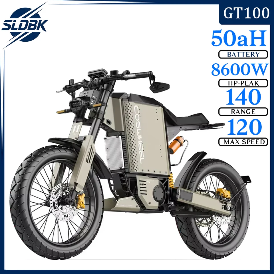 SLDBK Electric Motorcycles 8600W Peak Electric Bike New Adult Off Road Ebike Electric Dirt Bike 72V50AH Lithium Battery E-bike