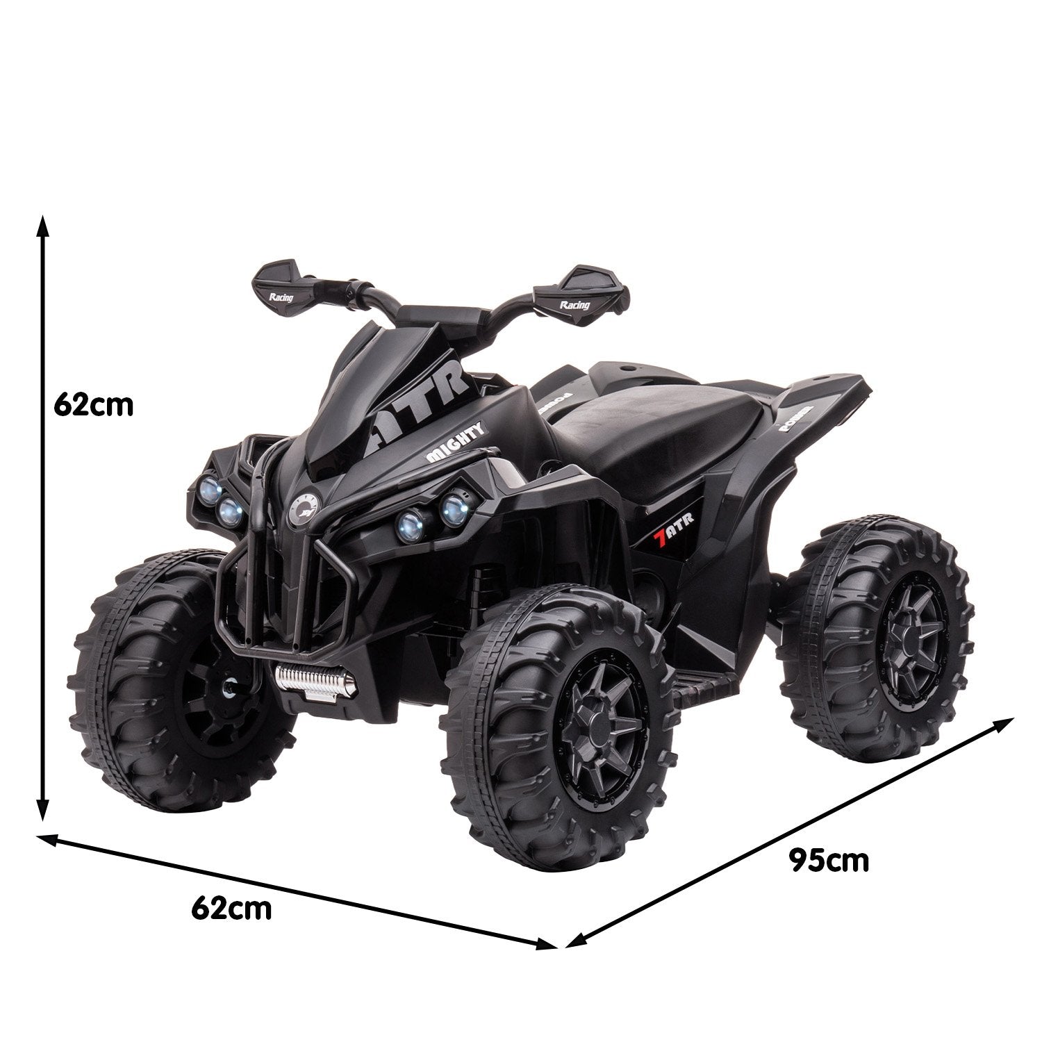 NNEDPE GTS99 Kids Toy Electric Ride On Quad Bike 50W ATV - Black - Image 2
