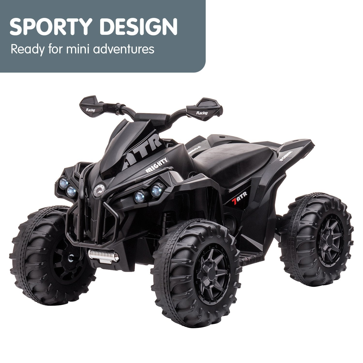 NNEDPE GTS99 Kids Toy Electric Ride On Quad Bike 50W ATV - Black - Image 3