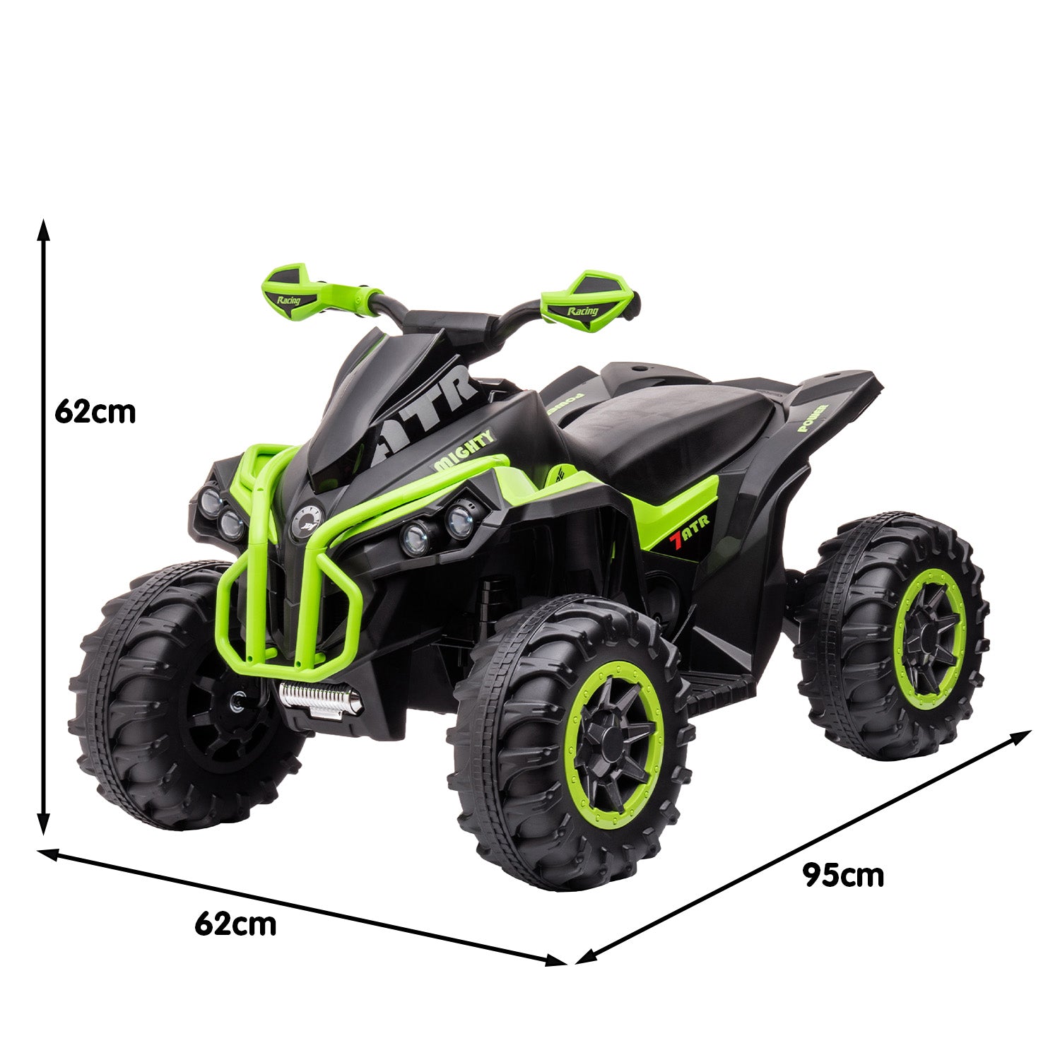 NNEDPE GTS99 Kids Toy Electric Ride On Quad Bike Toy ATV 50W - Green - Image 2