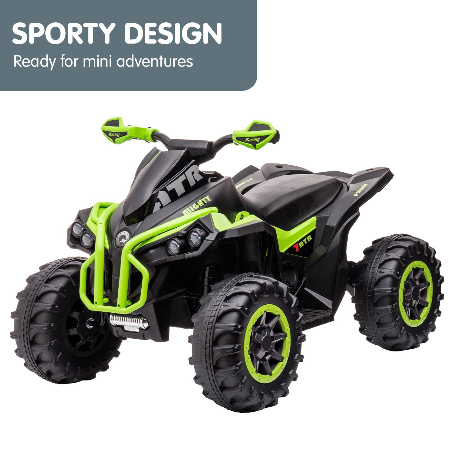 NNEDPE GTS99 Kids Toy Electric Ride On Quad Bike Toy ATV 50W - Green - Image 3