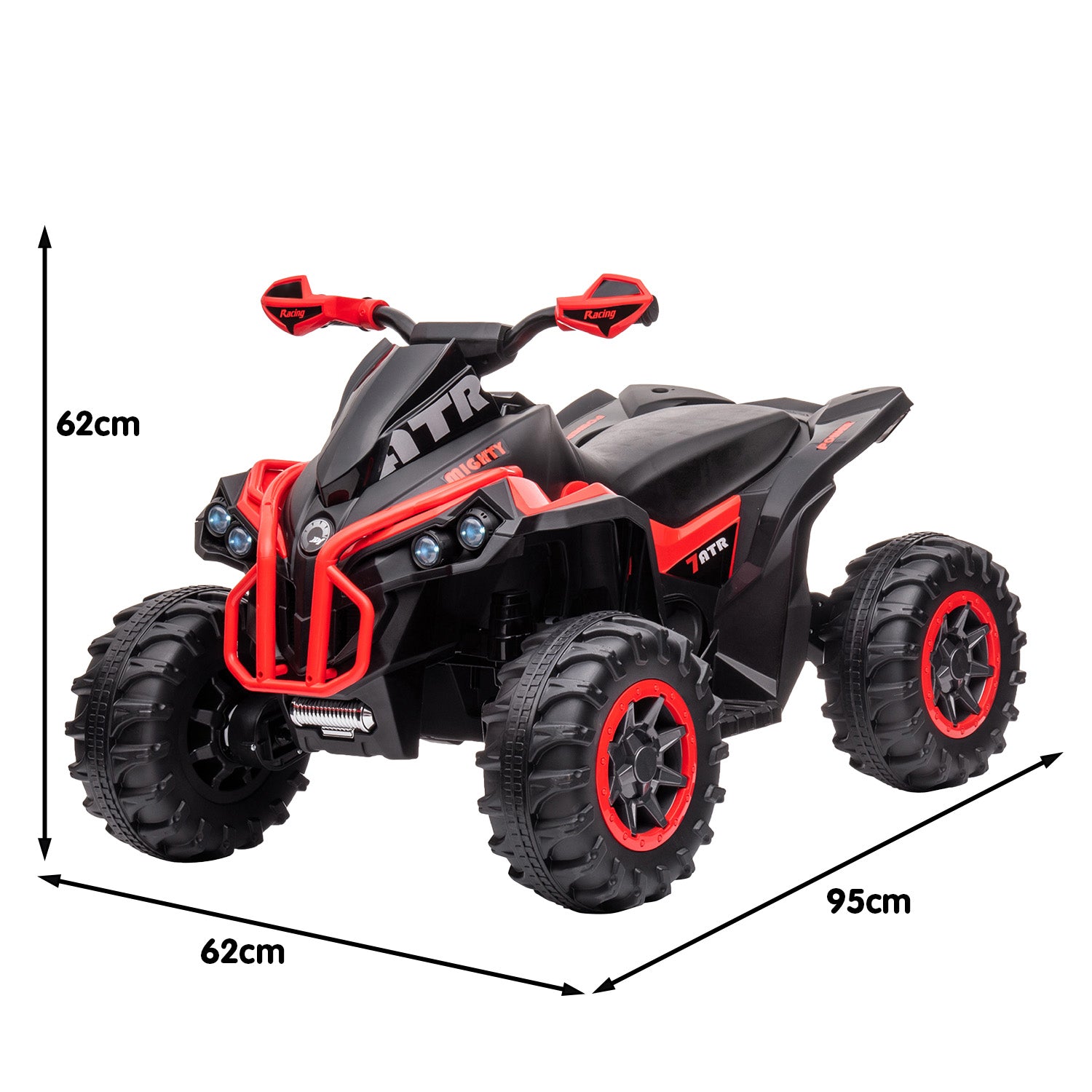 NNEDPE GTS99 Kids Electric Ride On Quad Bike Toy ATV 50W - Red - Image 2