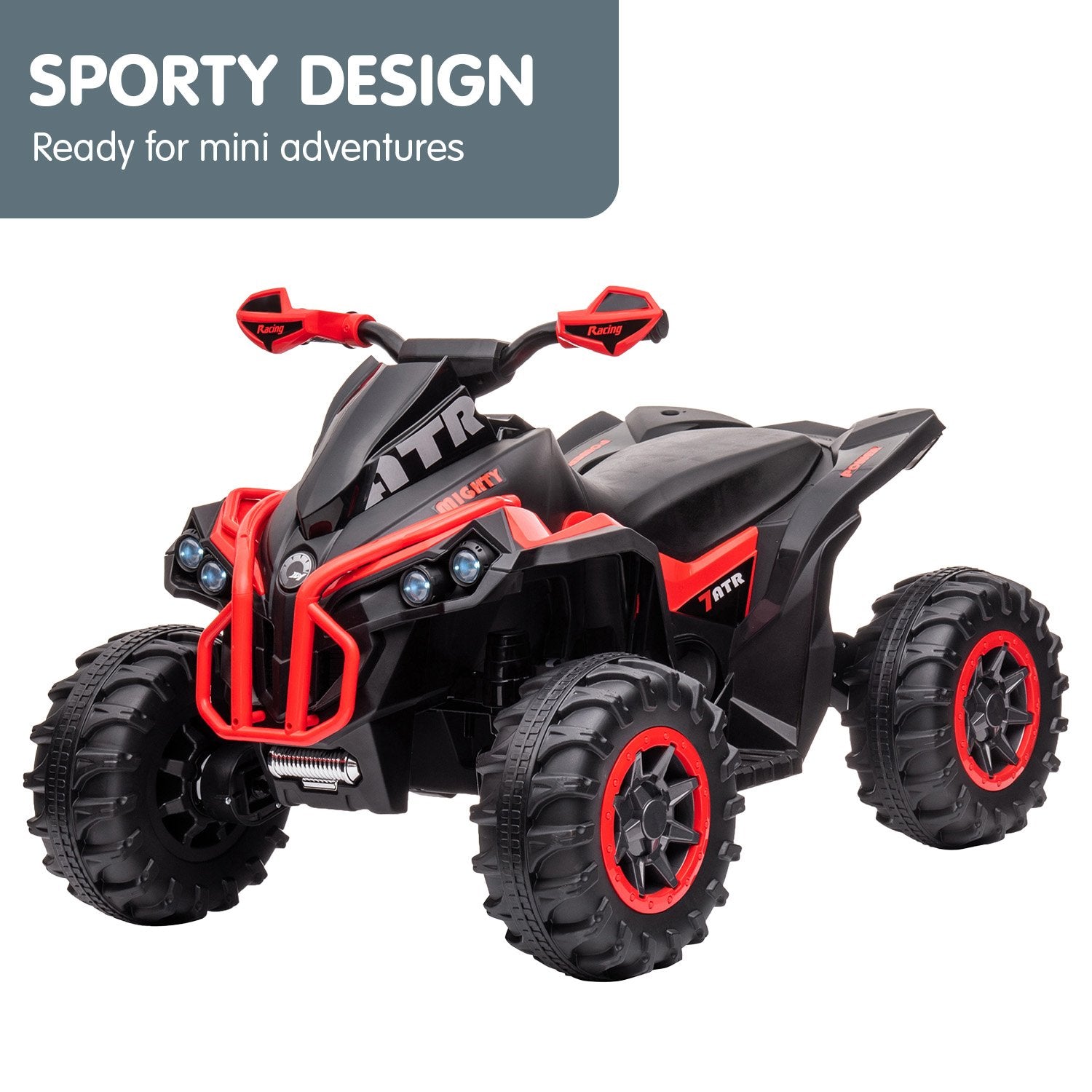 NNEDPE GTS99 Kids Electric Ride On Quad Bike Toy ATV 50W - Red - Image 3